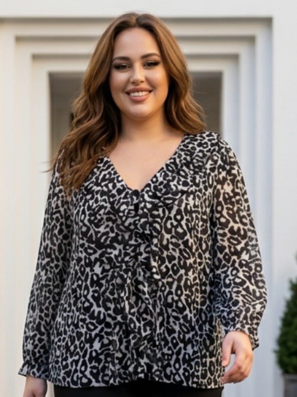 2 for $30 ✅ Plus Size Pullover Ruffles Blouse